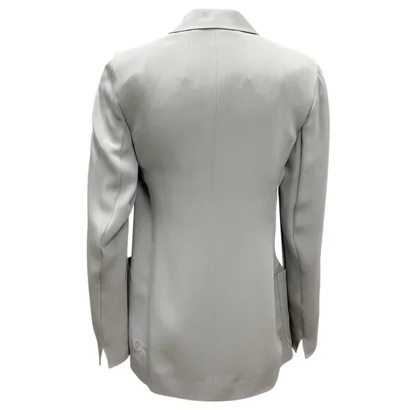 Akris Grey One Button Silk Blazer